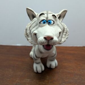 Large Bobble Head White Tiger by Swibco  5" Tall